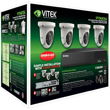 Transcendent Series 4 MegaPixel Turret Package with 8 Channel H.265 NVR