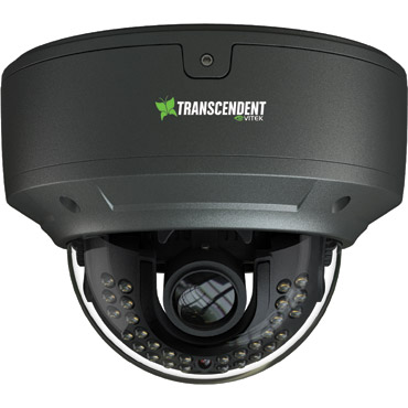 Transcendent Series 2.1 Megapixel Outdoor HD-TVI / AHD / CVBS Vandal Dome Camera with 30 IR LED Illumination - Charcoal